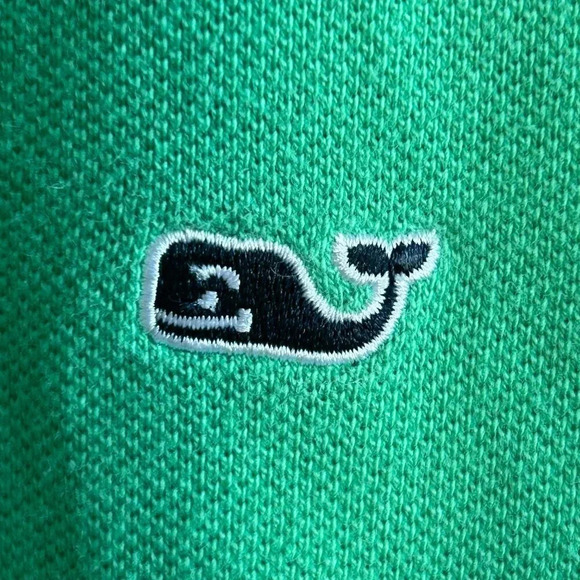 Vineyard Vines Men's Classic Fit 100% Cotton Green Polo Shirt Whale Logo - Picture 3 of 4